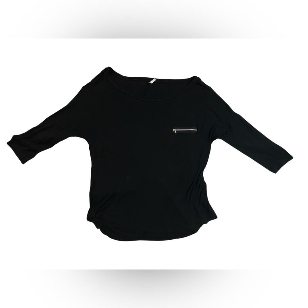 Splash Black Long Sleeve Women's Flowy  Rayon Blouse RN 65615 | Made in Egypt 2X